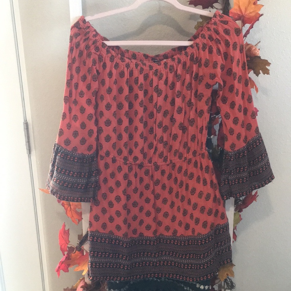 Boho patterned mini dress